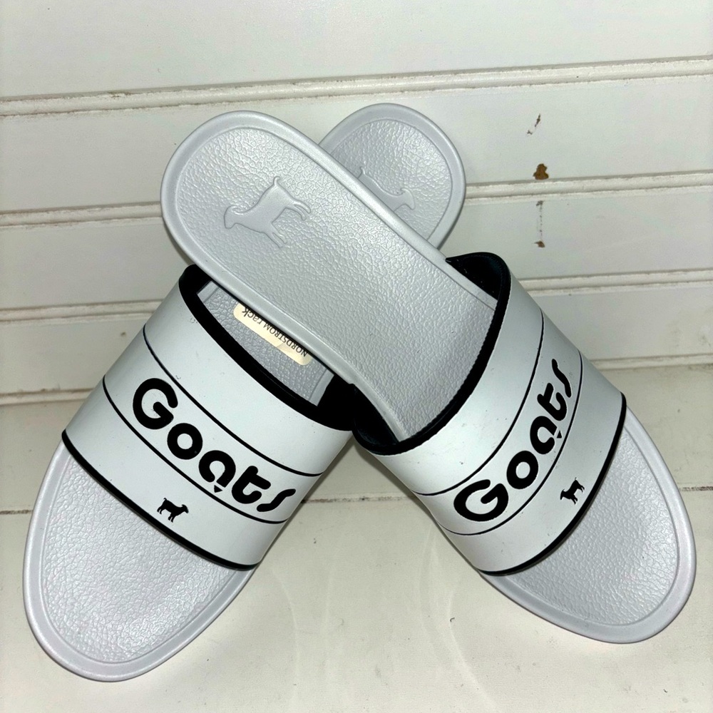 Goats White Women’s Slides Size 8